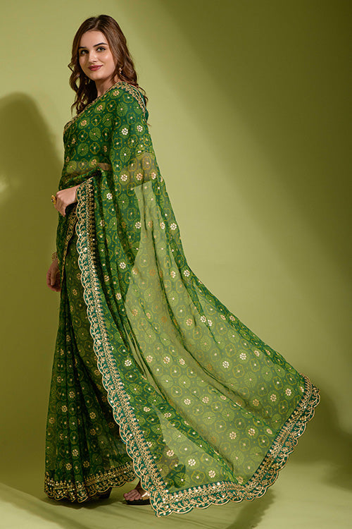 Gerogette Sequince Embroidered Work in Saree Collection