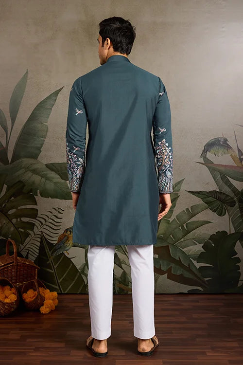 Wedding Special Elegant Festive Green Kurta for Men