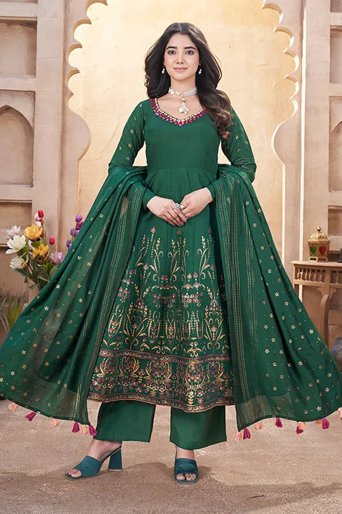 Shop Now Green Mirror Work Designer Salwar Suit
