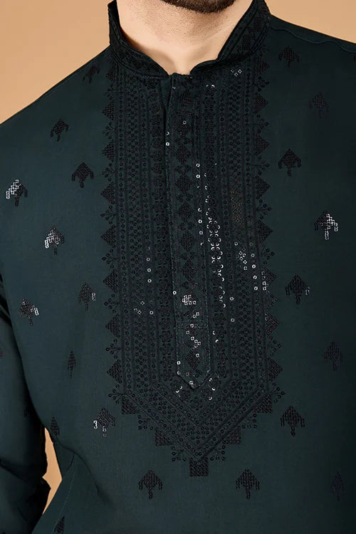 Designer Green Viscose Silk Kurta for Men Online