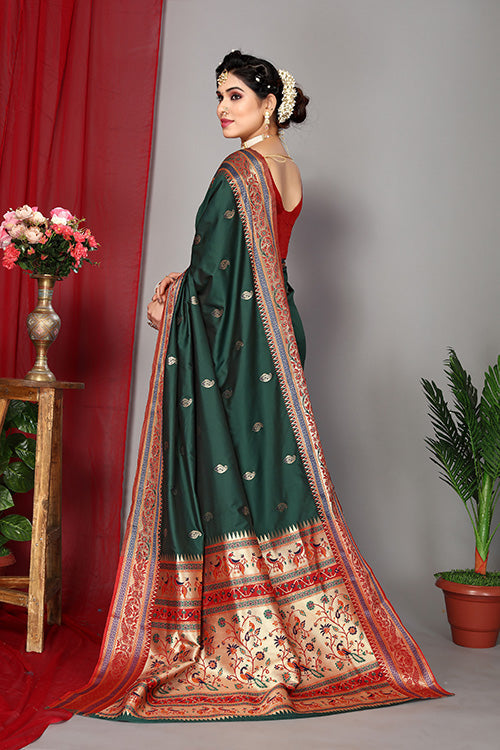 Blue Stylish Weaving and Lovely Paithani Silk Sarees