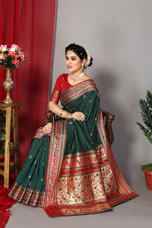 Blue Stylish Weaving and Lovely Paithani Silk Sarees