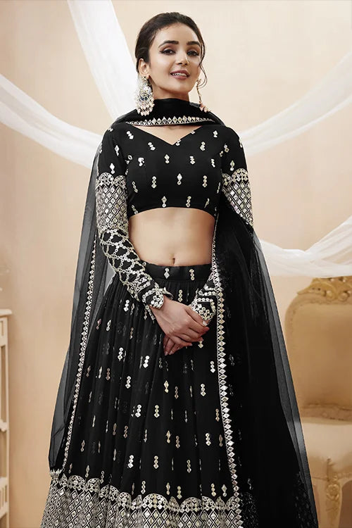 Black Color Exclusive Elegance and Stylish Lehenga Choli online