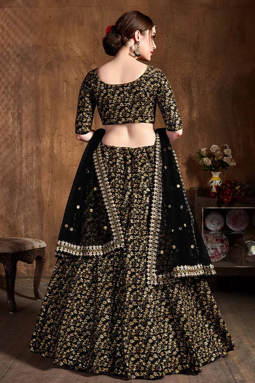 Black Latest Lehenga Choli Elegant Designer Wear