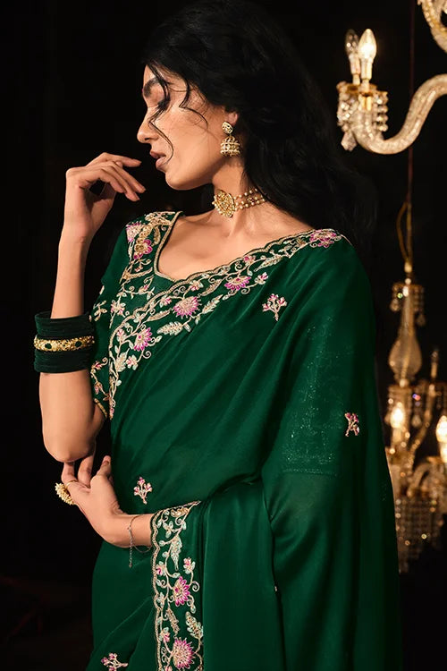 Banarasi Pure Silk Saree with Heavy Embroidery Work