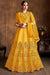 Hot Yellow Embroidery Bridal Lehenga Choli In Georgette
