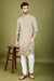Ivery Color Embroidered Work Cotton Kurta for Men