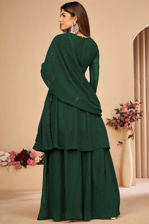 Beautiful Bridesmaid Sequins Kurta Sharara Set Dupatta