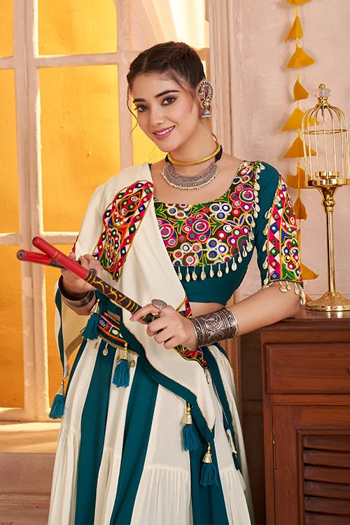 Multi Color Cotton Chaniya Choli for Navratri Dandiya Raas