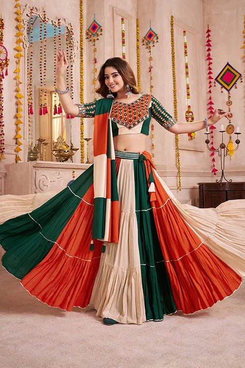 Multi Color Viscose Cotton Traditional Navratri Chaniya Choli