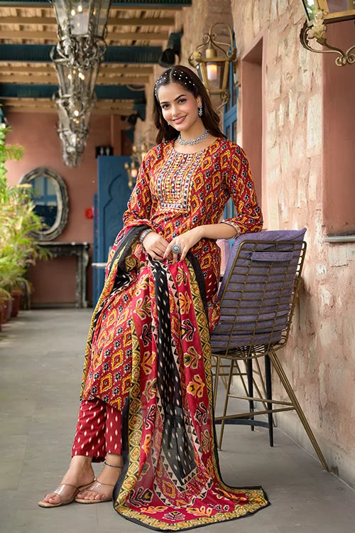 Ready-to-Wear Designer Kurti Set with Chanderi Dupatta