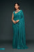Stunning Teal Blue Sequins Georgette Festival Wear Saree With Blouse
