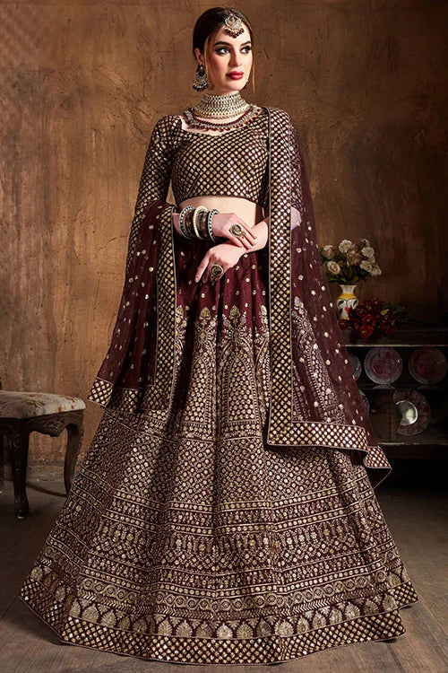 Latest Collection Women Wear Lehenga Choli Maroon Colour