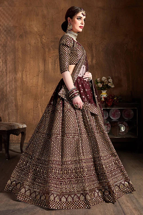 Latest Collection Women Wear Lehenga Choli Maroon Colour