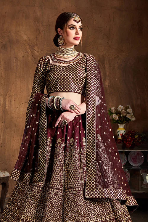 Latest Collection Women Wear Lehenga Choli Maroon Colour