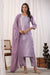 Lavender Viscose Chanderi Kurti Set with Organza Dupatta