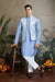 Festive Wear Blue Silk Kurta with Jacquard Koti