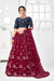 Maroon Net Embroidered Contrast Lehenga Choli Collection