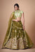 Mehndi Soft Net Thread Sequins Embroidered With Mirror Work Lehenga Choli