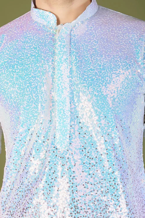 Designer Ombre Pink Georgette Kurta For Men – Stylish & Elegant