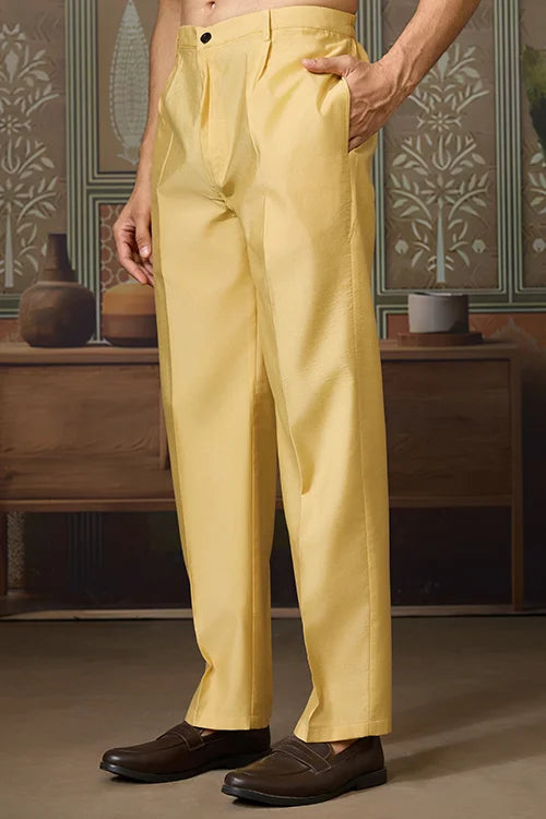 Trending Yellow Haldi Ceremony Koti Kurta for Men