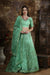 Mint Green Organza Thread Embroidered Work Lehenga Choli