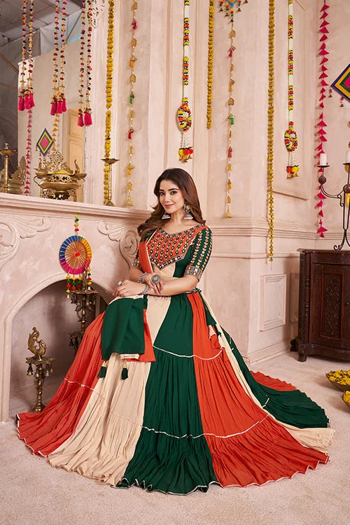 Multi Color Viscose Cotton Traditional Navratri Chaniya Choli