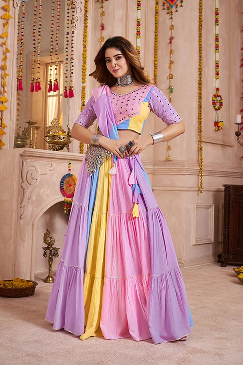 Gorgeous Multi Color Cotton Chaniya Choli Navratri Look