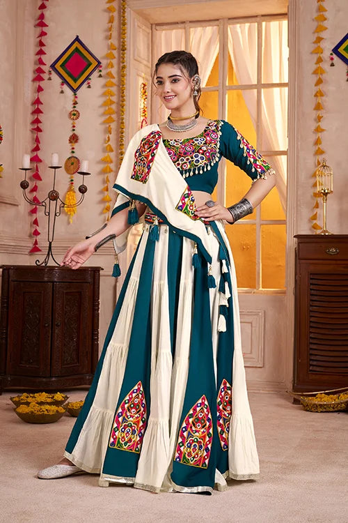 Multi Color Cotton Chaniya Choli for Navratri Dandiya Raas