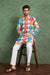 Multi Color Print with Embroidered Kurta and Pajama for Men