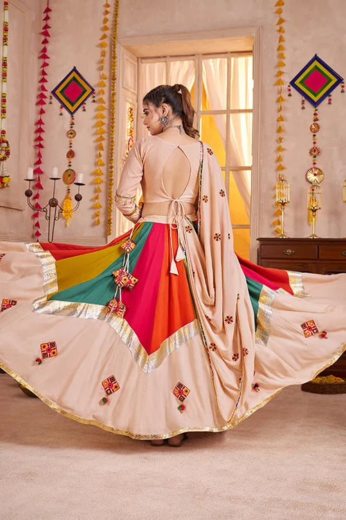 Gorgeous Multi Color with Beige Navratri Chaniya Choli Set