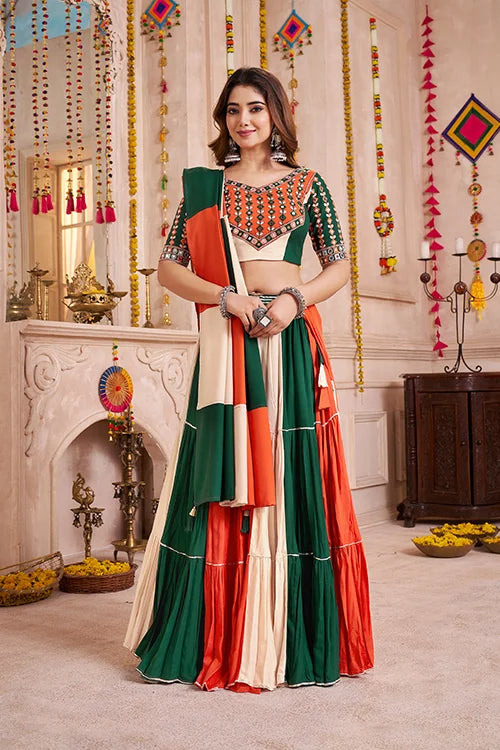 Multi Color Viscose Cotton Traditional Navratri Chaniya Choli