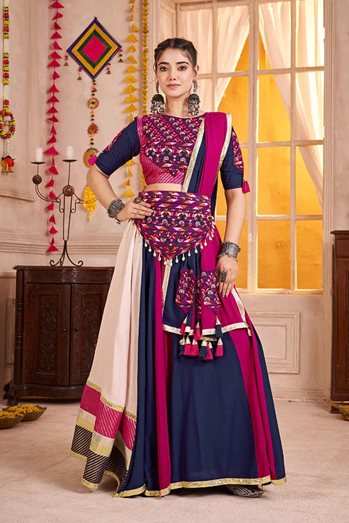 Multi Color Viscose Cotton Navratri Chaniya Choli