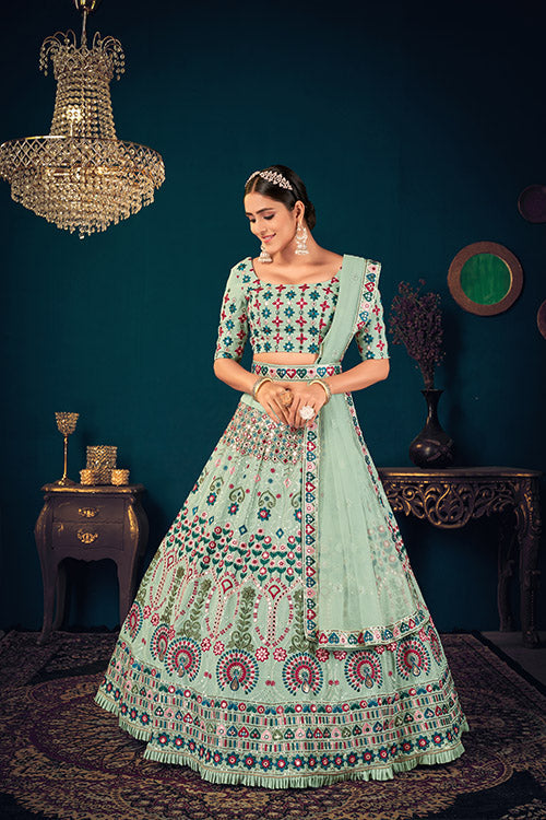 Multi Thread with Sequnace Embroidered Lehenga Choli