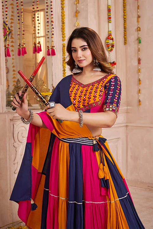 Stylish Multi Color Cotton Chaniya Choli for Navratri