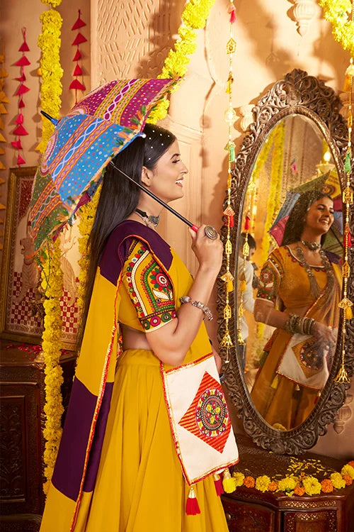 Mustard Yellow Ready to Wear Chaniya Choli for Navratri