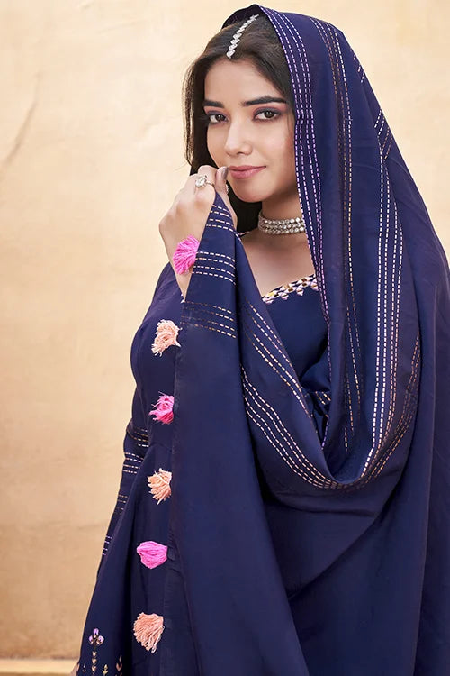 Navy Blue Stylish Ready To Wear Royal Look Special Salwar Suit