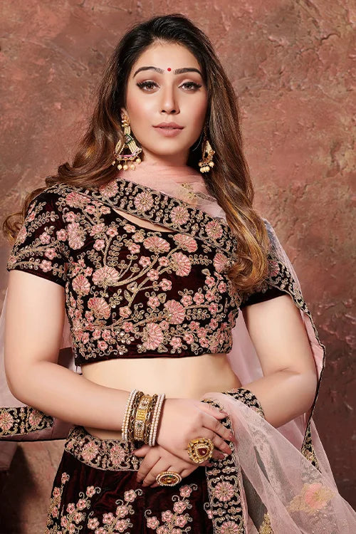 New Collection Indian Wear For Women Lehenga Choli Dark Marron