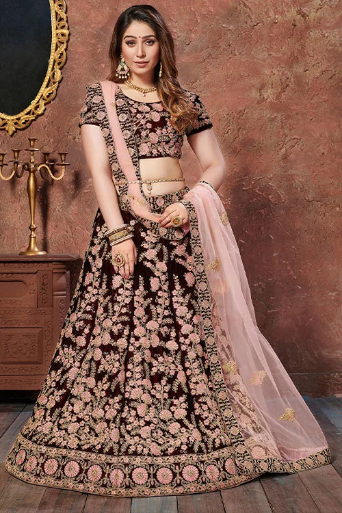 New Collection Indian Wear For Women Lehenga Choli Dark Marron