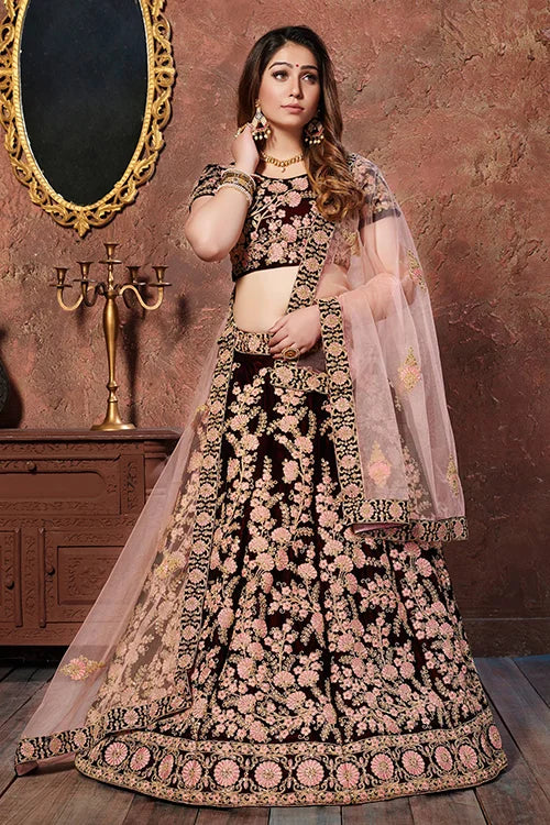 New Collection Indian Wear For Women Lehenga Choli Dark Marron