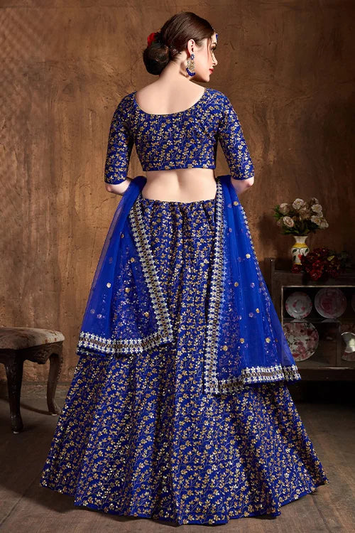 New Collection Royal Blue Combination Lehenga Choli