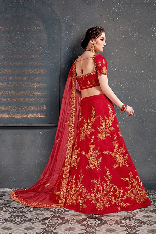 New Collection in Indian Wear for A Lehenga Choli Red Color