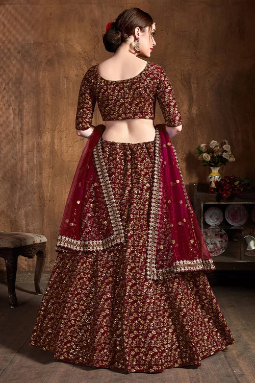 New Designer Lehenga choli In Wedding Collection Maroon colour