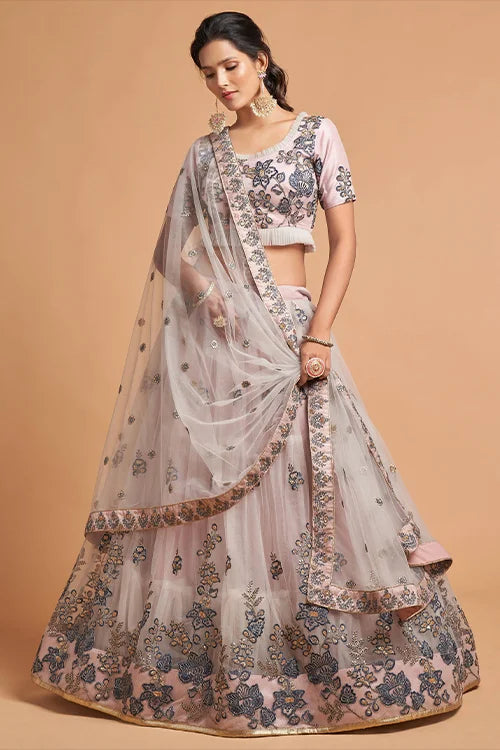 New Embroidery Collection Lehenga Choli Grey Color