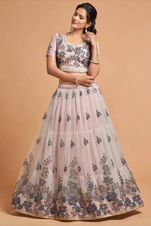 New Embroidery Collection Lehenga Choli Grey Color