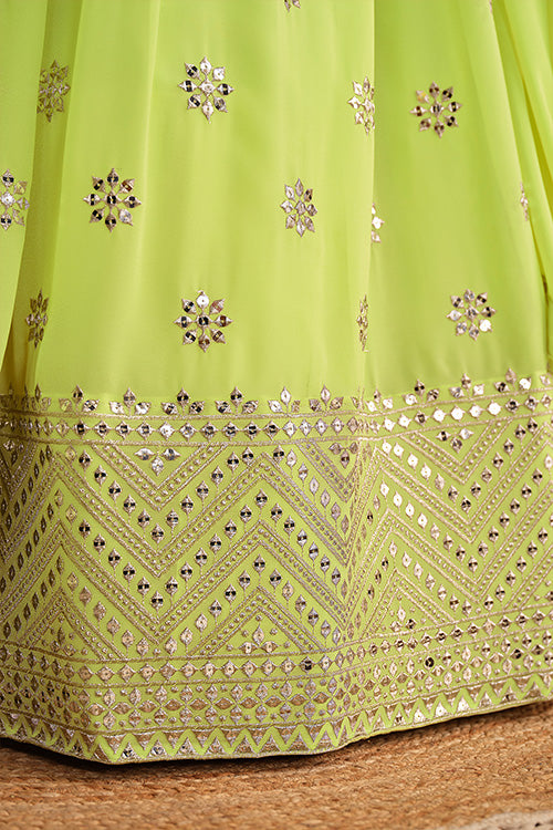 New Neon Color Sequins Georgette Wedding Wear Lehenga Choli