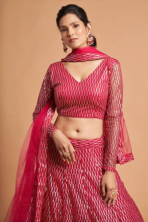 New Women 's  Wear Collection Lehenga Choli Hot Pink Color