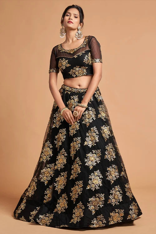 New collection For Women's Lehenga Choli Black Color