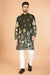 Olive Viscose Rayon Designer Men's Kurta for Festive