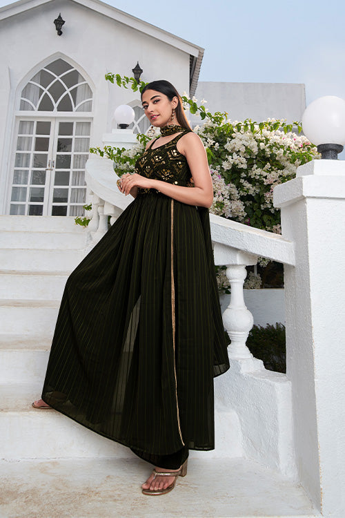 Georgette Thread And Sequins Embroidered Work Salwar Suit